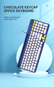 Teclas de chocolate de 100 teclas Teclado de oficina con cable USB Numérico KLAVYE Multifuncional Elegante Nueva caja de computadoras portátiles de escritorio - Product Image 4