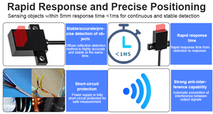 MOTEE Thin Diffuse Reflection Photoelectric <strong>Sensor</strong> Infrared Limit Switch High Sensitivity Can <strong>Detect</strong> Transparent <strong>Objects</strong> - Product Image 6