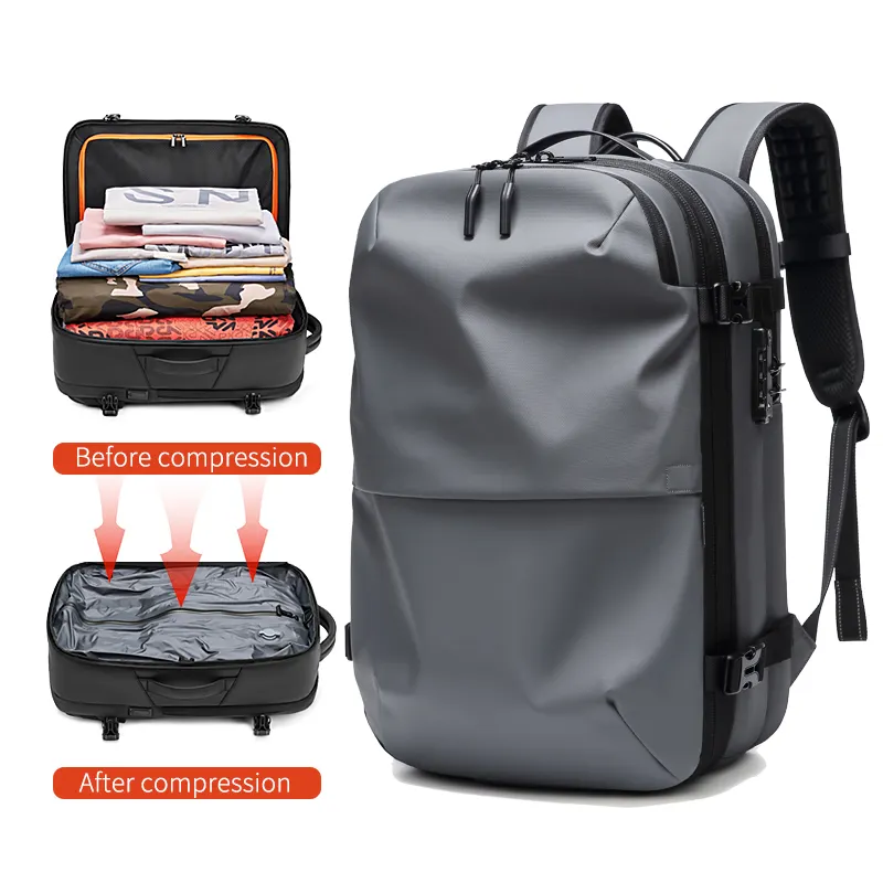 Mochila inteligente multifuncional, mochila masculina feita em tecido impermeável, comporta laptops e viagem com entrada para carregador usb