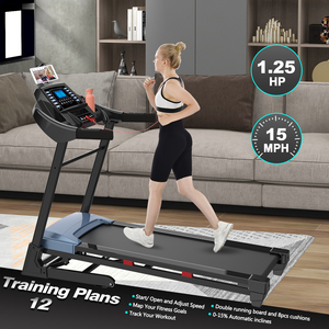 FactoryFitnessTreadmill, cintas de correr plegables para correr y caminar, trotar, ejercicio con 12 programas preestablecidos, fácil montaje