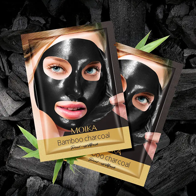 Masque d'élimination de la tête noire au charbon de bambou Masques de boue pour le visage noir Traitements de l'acné Masque noir à décoller des points noirs Soins de la peau