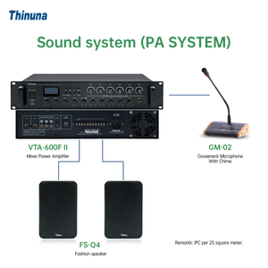 Thinuna VTAIIシリーズ6ゾーンミキサーアンプボリュームコントロール240W360W480Wミキサーパワーアンプ、BluetoothUSBおよびチューナー付き