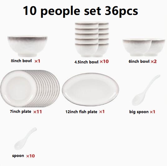 White 10people set