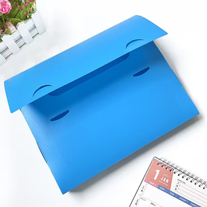 折叠彩色pp文件盒双扣办公数据收纳盒学生塑料文件盒定制 - Product Image 1