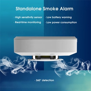 Giá rẻ nhất kích thước nhỏ gọn độc lập cảm biến khói quang điện AA * 2 Pin hoạt động báo động phát hiện khói - Product Image 2