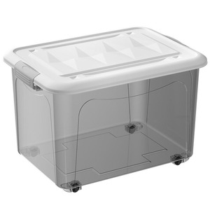 <strong>Stackable</strong> and <strong>Nestable</strong> Storage Boxes <strong>With</strong> <strong>Lids</strong> and Secure Latching Buckles, Plastic Clear Large Storage <strong>Container</strong>