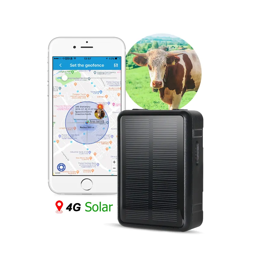 Neuseeland Hotpick Smart Farm 2G Geo fence Pferdes chaf Geo Zaun Solar panel Kragen 4G Tracker Vieh GPS Tracking-Gerät Kühe