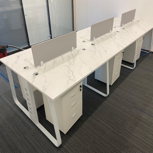 Staff <strong>Desks</strong> <strong>Simple</strong> <strong>Computer</strong> Table With Drawers of Staff Office Card Space Luxury Four People Office Table and Chair Set - Product Image 2