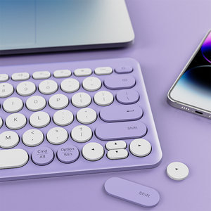 Colorful Multi-<strong>Device</strong> <strong>Bluetooth</strong> Wireless <strong>Keyboard</strong> Silent Scissors Keys Slim Portable Mini <strong>Keyboard</strong> for mac Windows - Product Image 2