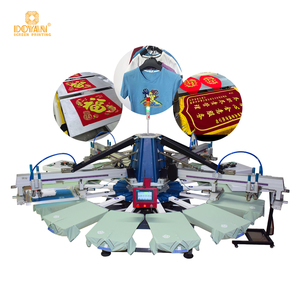 Oval Flat Hybrid Fully <strong>Automatic</strong> Silk <strong>Screen</strong> <strong>Printing</strong> Machine Octopus Rotary T-Shirt Printer Multicolor Usage Label Printers