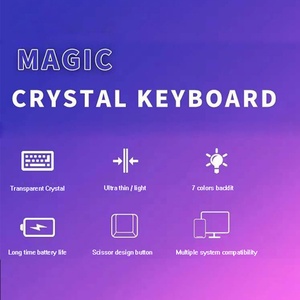 Mini Teclado retroiluminado RGB inalámbrico Qwerty interfaz USB Universal para iOS/Windows/Android Compatible iPad teléfono móvil PC portátil - Product Image 4