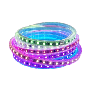 Смарт-5050 RGB, Светодиодная лента, 220 В, контроллер с переключателем, режим затемнения, прыжки, бегущая лошадь, с эффектом потока воды, 8 мм, ПВХ корпус - Product Image 4