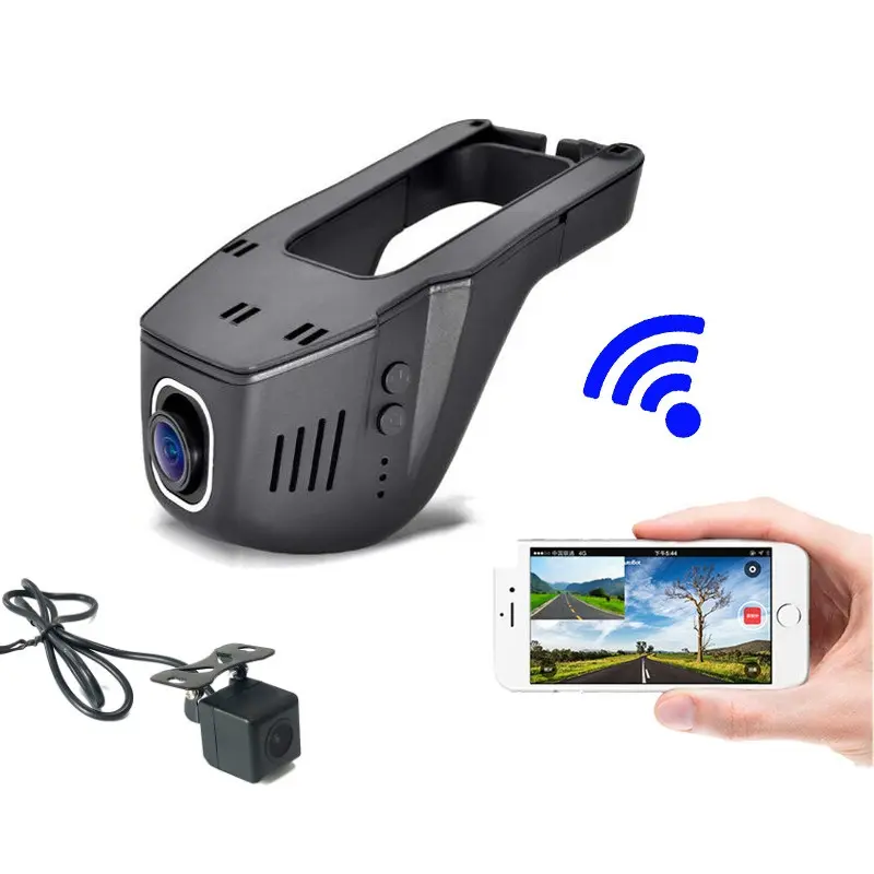 Caméra de tableau de bord Wifi, double caméra HDR 2K, véhicule, boîte noire DVR, vente directe en usine
