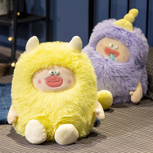 新着かわいいデザインおかしい優しい色ピンクパープルグリーンオレンジカワイイアニマルモンスターぬいぐるみ枕クッション