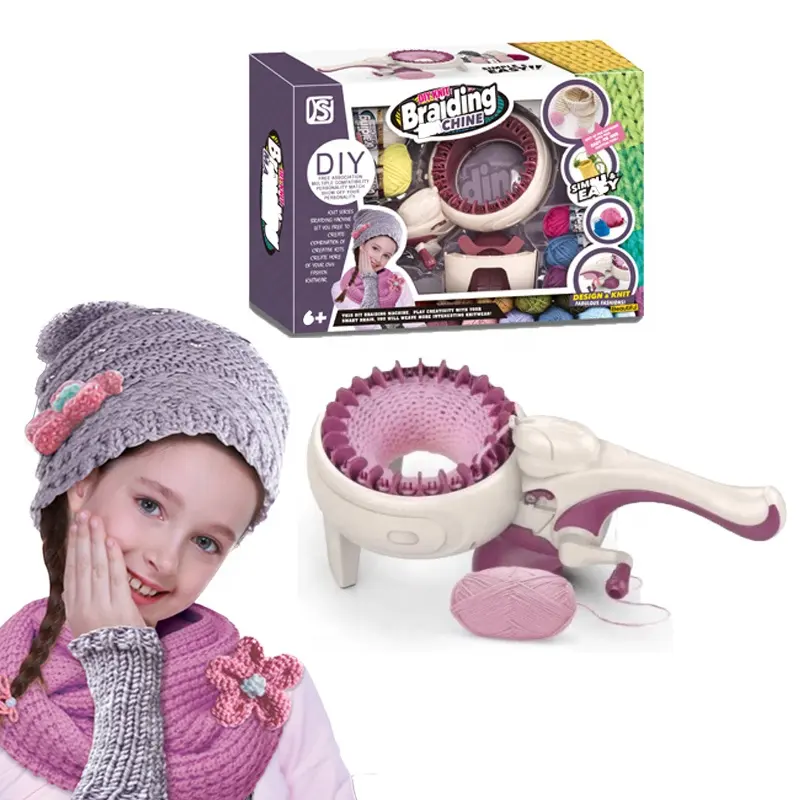 Machine à tricoter les jouets pour filles, bricolage, rapide, pour enfants, facile à utiliser, kit de tricot