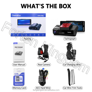 Dasaita Dash Cam <strong>Front</strong> and Rear 4K+1080P Dual Dash Camera WiFi Loop Recording Tachograph Dashboard Camera Night Vision for Cars - Product Image 3