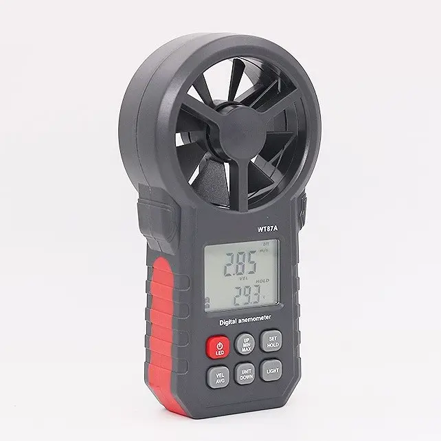 Anemómetro Digital WT87A LCD, termómetro, anemómetro, velocidad del viento, medición de la temperatura del aire