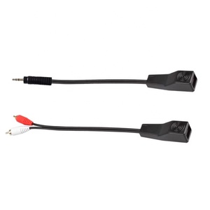 厂家批发<span class=keywords><strong>RJ45</strong></span>母至DC 3.5毫米母<span class=keywords><strong>RJ45</strong></span>母至2RCA公音频扩展适配器电缆