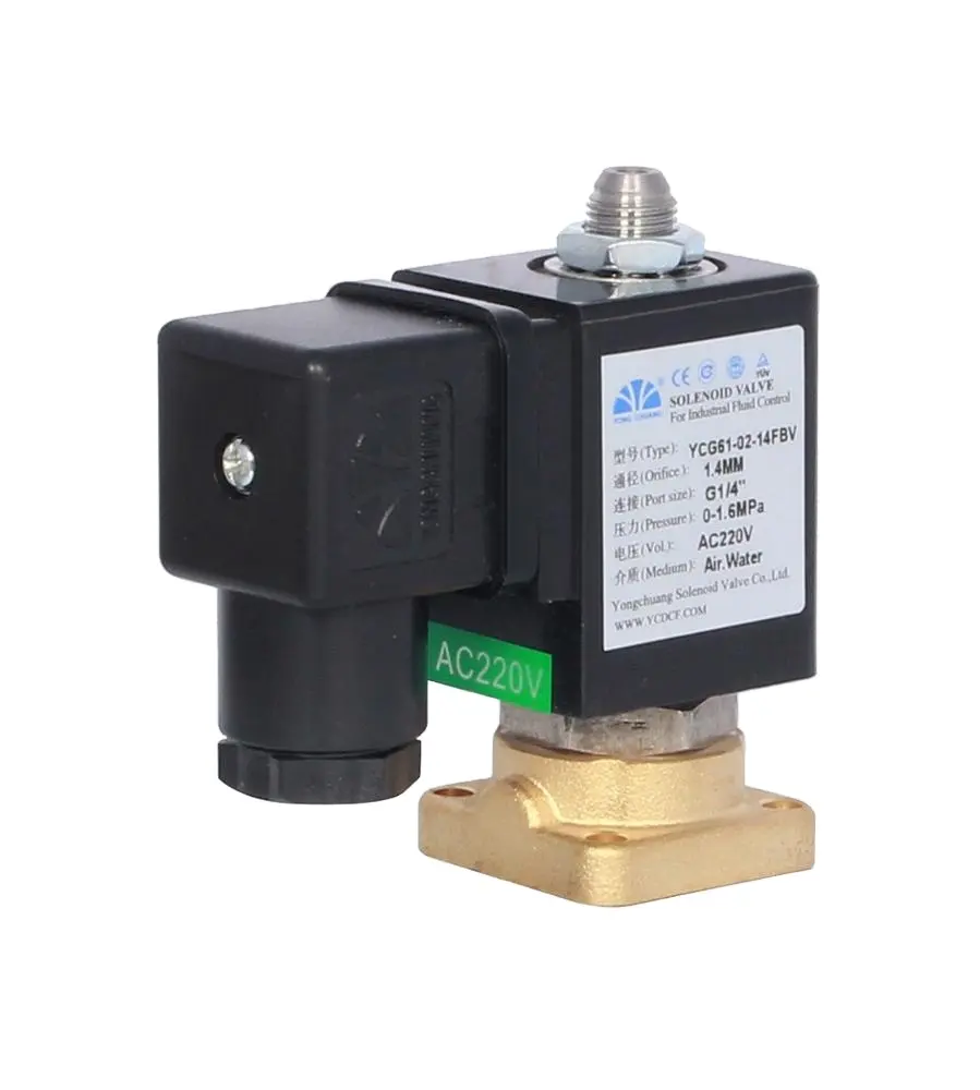 Yongchuang ycgt11 mặt bích Máy pha cà phê solenoid van AC220V DC24V