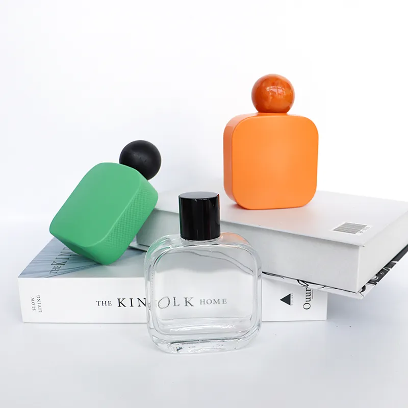 niedriger preis hochwertiges orangegrünes 30 ml 50 ml 100 ml glas nachfüllbares neues design elegante feine parfümflasche mit sprühkugelkappe