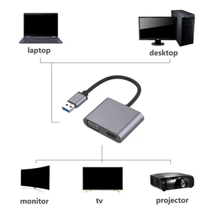 2-in-1 USB 3.0 a VGA cavo adattatore doppio Display supporto HD VGA Sync Output convertitore USB-HDTV per Dual Monitor Setup - Product Image 6