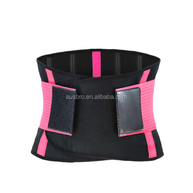 Cinto de apoio lombar estabilizador para costas, cinta de suporte para cintura emagrecedora com alças ajustáveis rosa