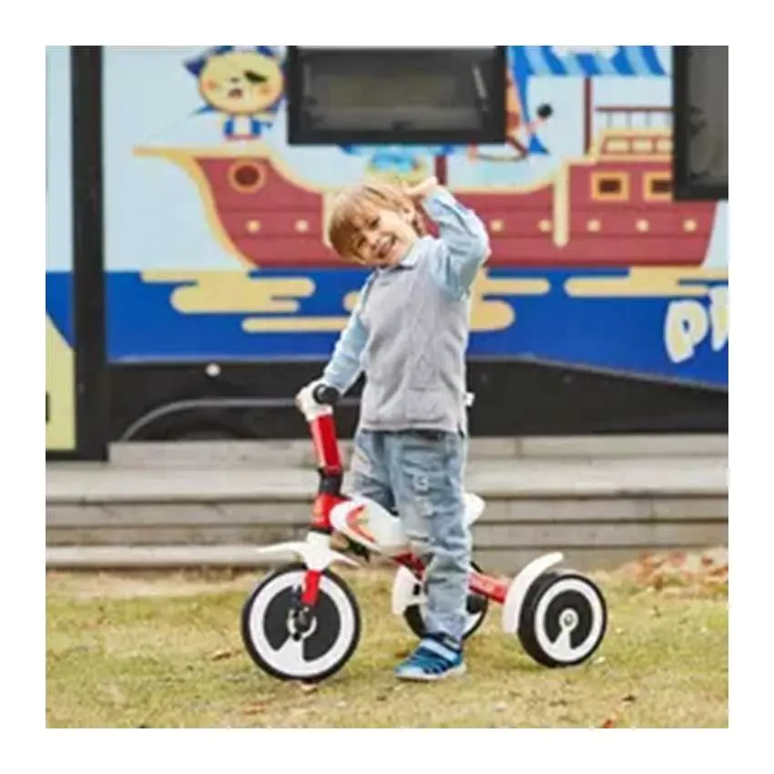 T606 Faltbares Kinder dreirad mit einfacher Montage und schnell lösbaren Hinterrädern-Kleinkind-Trike, Kinderwagen und Fahrt mit dem Spielzeug auto