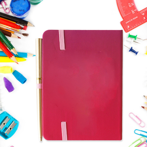 For FSC Recycled A6 <strong>Notebook</strong> Hard Cover <strong>Printed</strong> Leather Journal <strong>with</strong> <strong>Elastic</strong> Band and Pen Loose-leaf Binding for School Use - Product Image 5