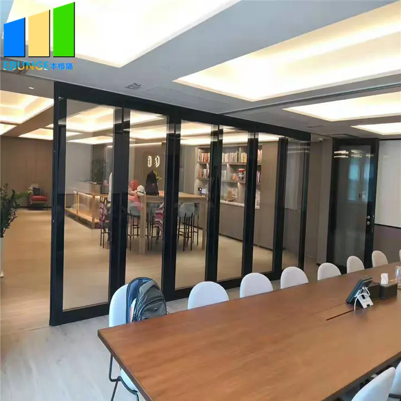 Soundproof sliding folding office partition glass wall separation partition wall office division