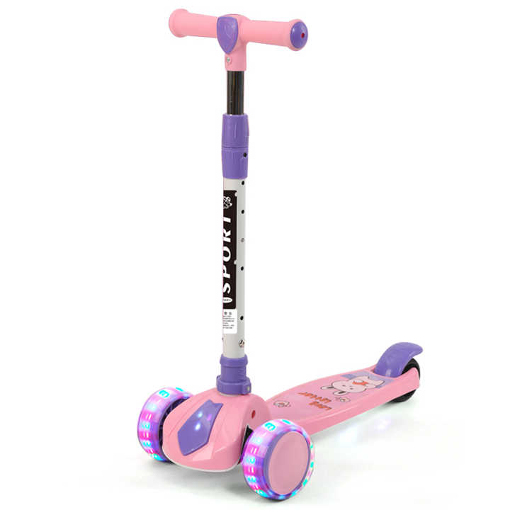 Multiple Colors Scooter Kids Luminous LED PU 3 Wheels Toddler Children's Kick Scooter for Kids Girls and Boy