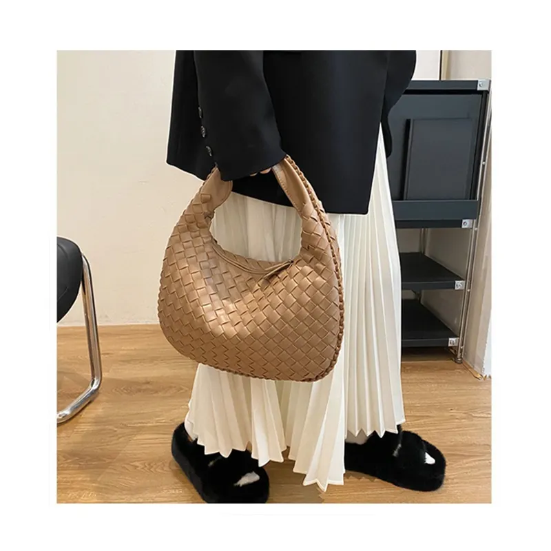 French high sense of women's woven bag atmosphere everything single shoulder underarm bag small portable brand bags for women