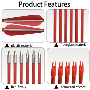Fabrika doğrudan tedarik 8mm Fiber kompozit olimpik yay çelik noktası plastik tüy avcılık hedef uygulama yay ve ok avcılık - Product Image 4