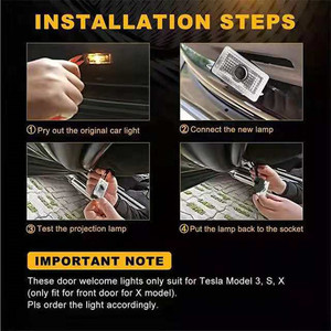 Car Lighting Accessories Door Welcome Light <strong>LED</strong> Projector Light for Tesla Model3 Model <strong>X</strong> Model S Y - Product Image 4