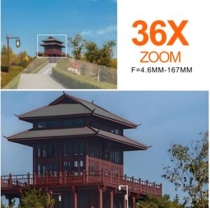 6MP CCTV Poe Überwachungs kamera mit 36X optischem Zoom 150 Meter Infrarot Nachtsicht