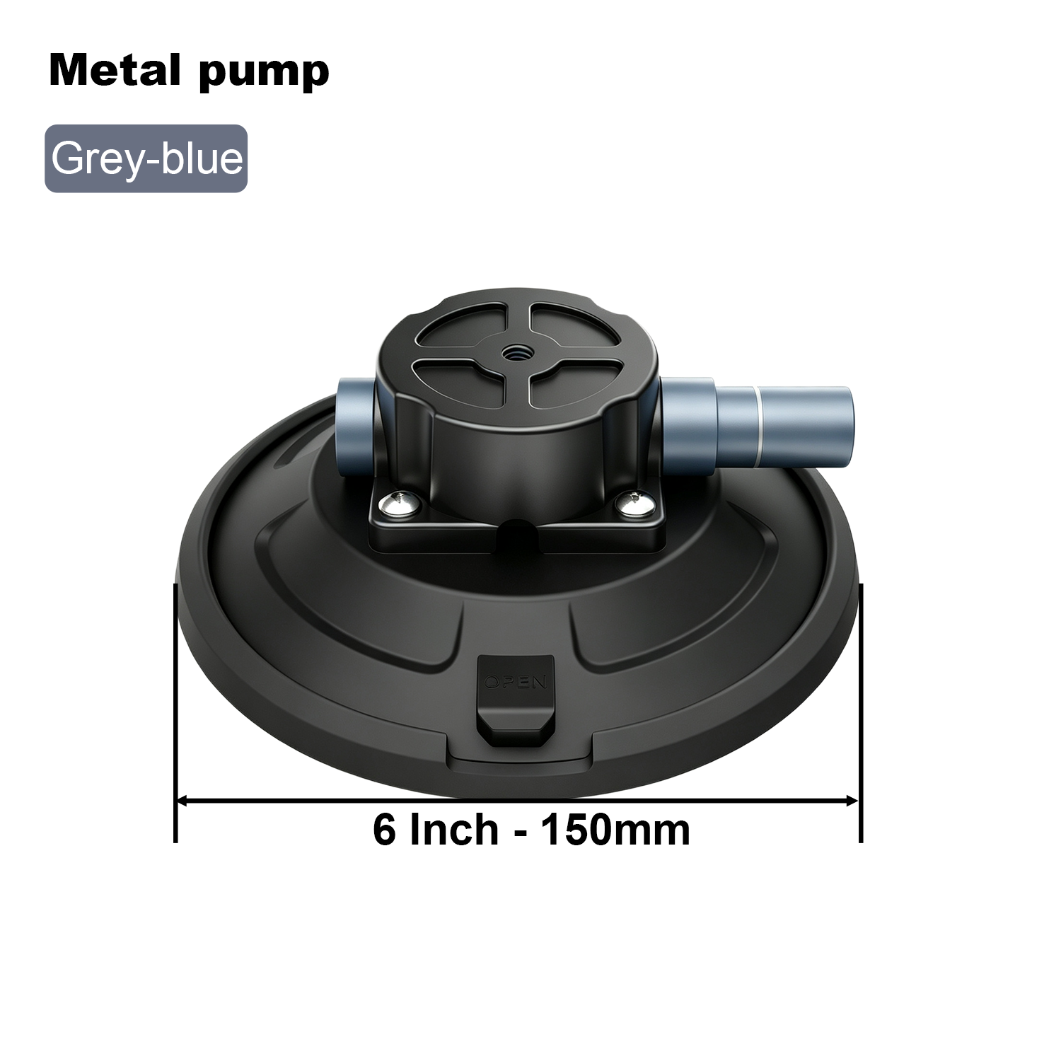 Bomba de metal gris azulado de 6 pulgadas