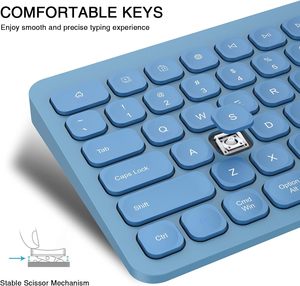 BT tre canali Multi dispositivo portatile 78 tasti leggero elegante e conveniente computer tastiera da ufficio - Product Image 3