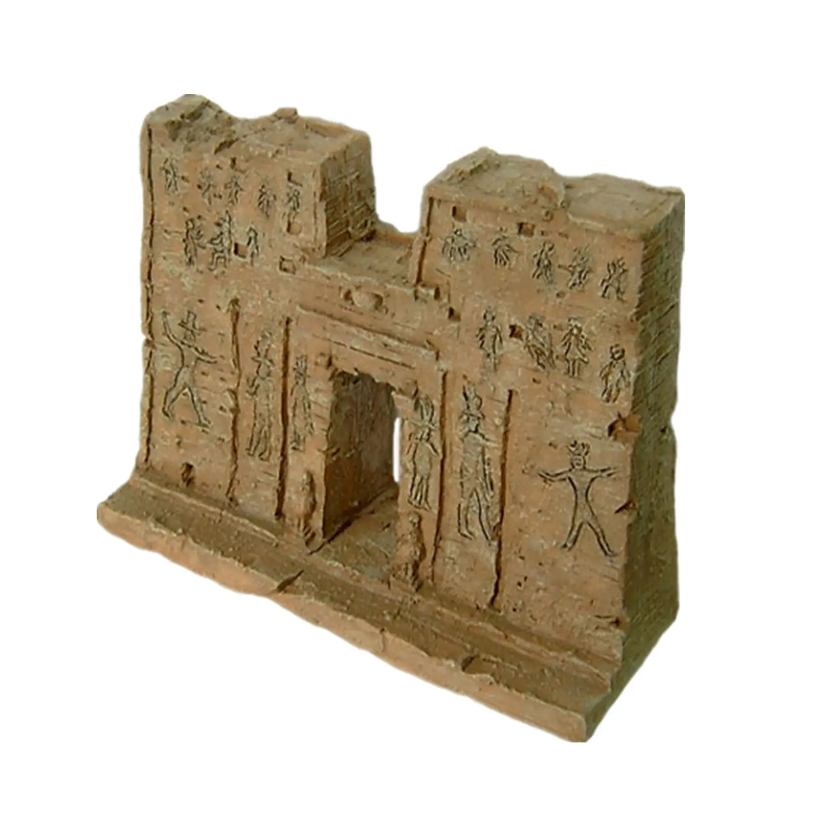 Antiguo Egipto Citygate Escultura en resina Acuario artificial Decoración del hogar