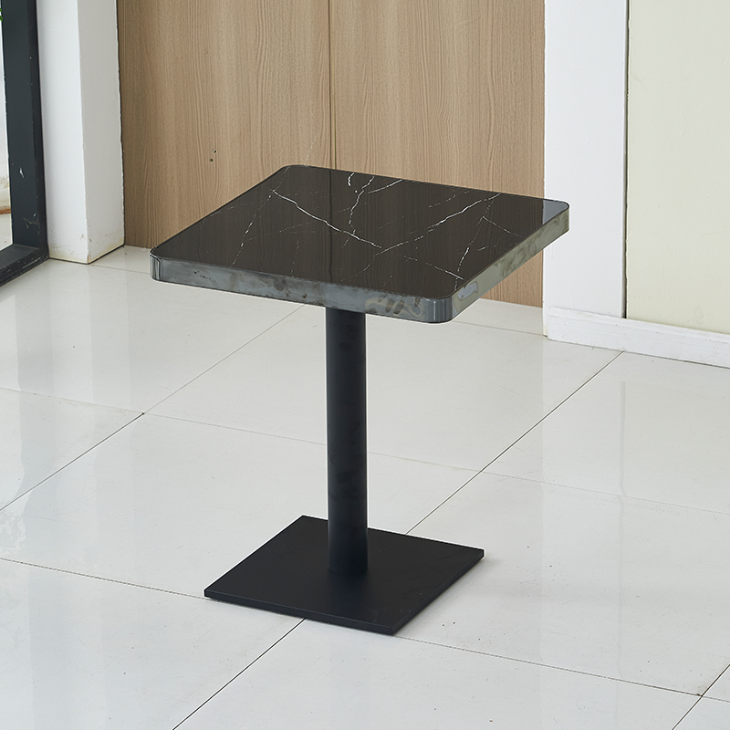 Gold-plated black long table 60*60