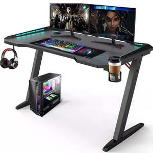 Competición de juegos Mesa de deportes electrónicos Mesa de computadora en forma de Z de pie Mesa de juego moderna de computación de escritorio - Product Image 3