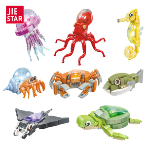 JIESTAR 2025 New Construction Building Block Set Sea Animal Model <strong>Toy</strong> for Children Light &amp; Cheap DIY Plastic <strong>Toy</strong> with Promotion - Product Image 1