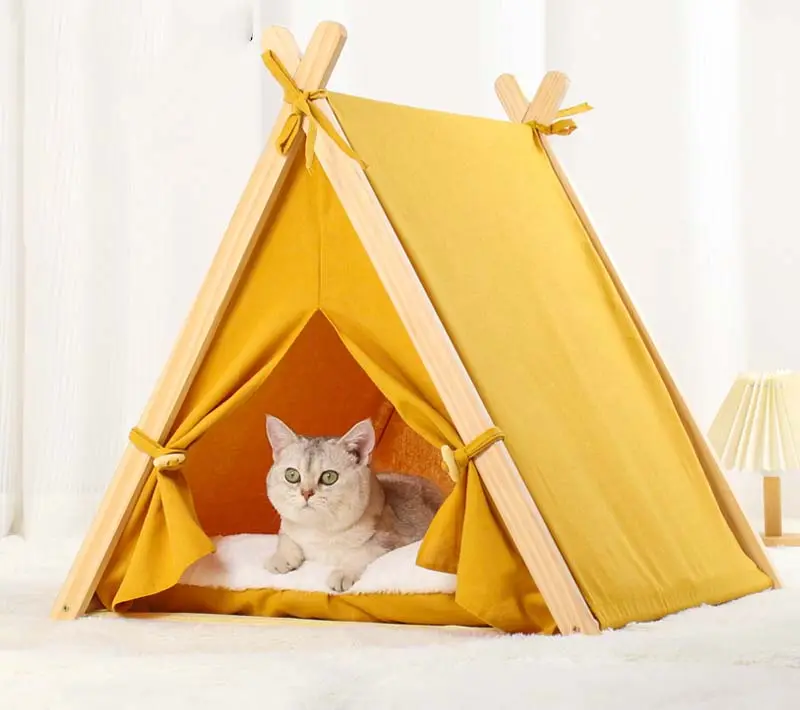 Tente chenil pour animaux de compagnie quatre saisons peut être démonté et lavé fermé intérieur chat hiver chaud chat tente chat nid