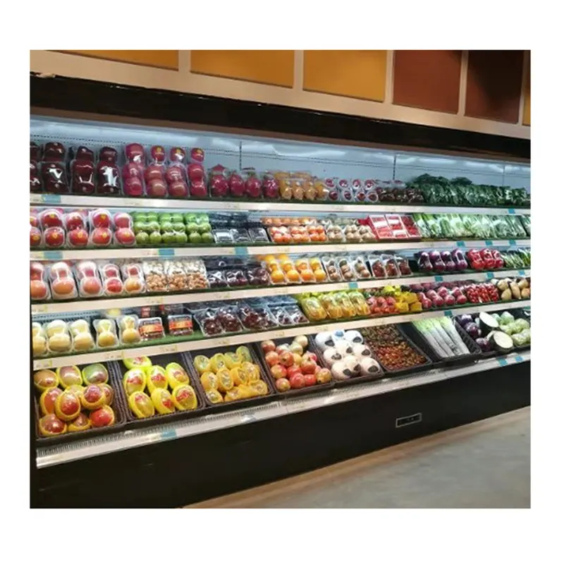 Equipo de refrigeración Refrigerador de verduras Pantalla Refrigerador comercial para verduras y frutas