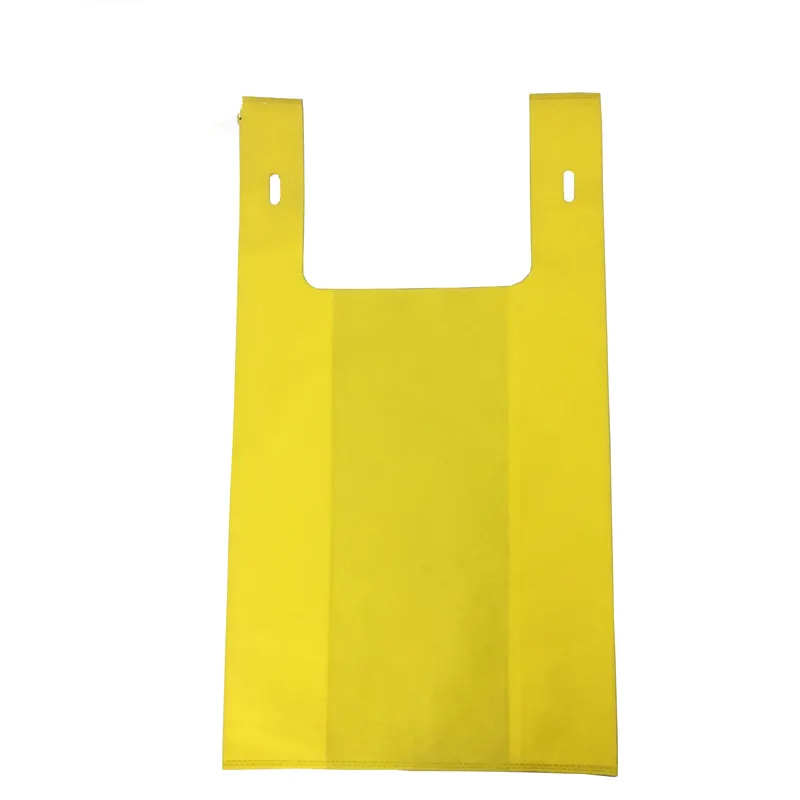 Camiseta de sellado térmico de 40-70gsm Shopper Tnt Grocery Bolsas de camisetas no tejidas Mango Personalizado Promocional Leopardo Serigrafía Ibag