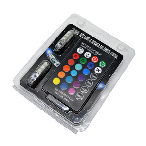 T10 Led 194 168 W5W 5050 SMD RGB araba Dome okuma lambası otomobiller kama lamba RGB uzaktan kumanda ile LED ampul denetleyici - Product Image 6