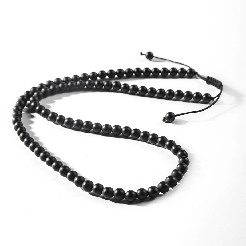 black matt onyx necklace