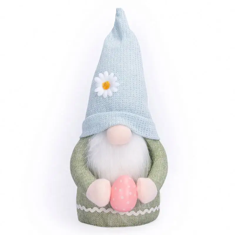 Coniglietto di peluche più venduto con regalo porta uova, decorazioni elfo di Pasqua di primavera farciti senza volto bambola gnomo per le vacanze ornamenti