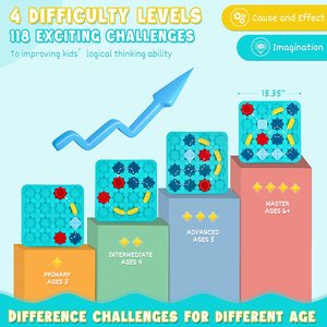 STEM Board Game 118 <strong>Challenges</strong> &amp; 4 Difficulty Levels Smart Logic Road Builder Car Track Building Brain Teaser STEM Learning Toy - Product Image 6