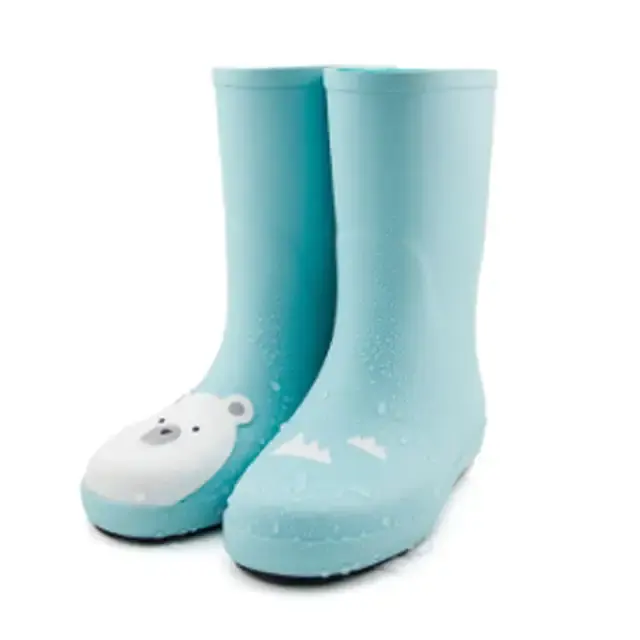 Plus size-botas de goma impermeables para niños y niñas, botines informales de color rojo en blanco, para la lluvia