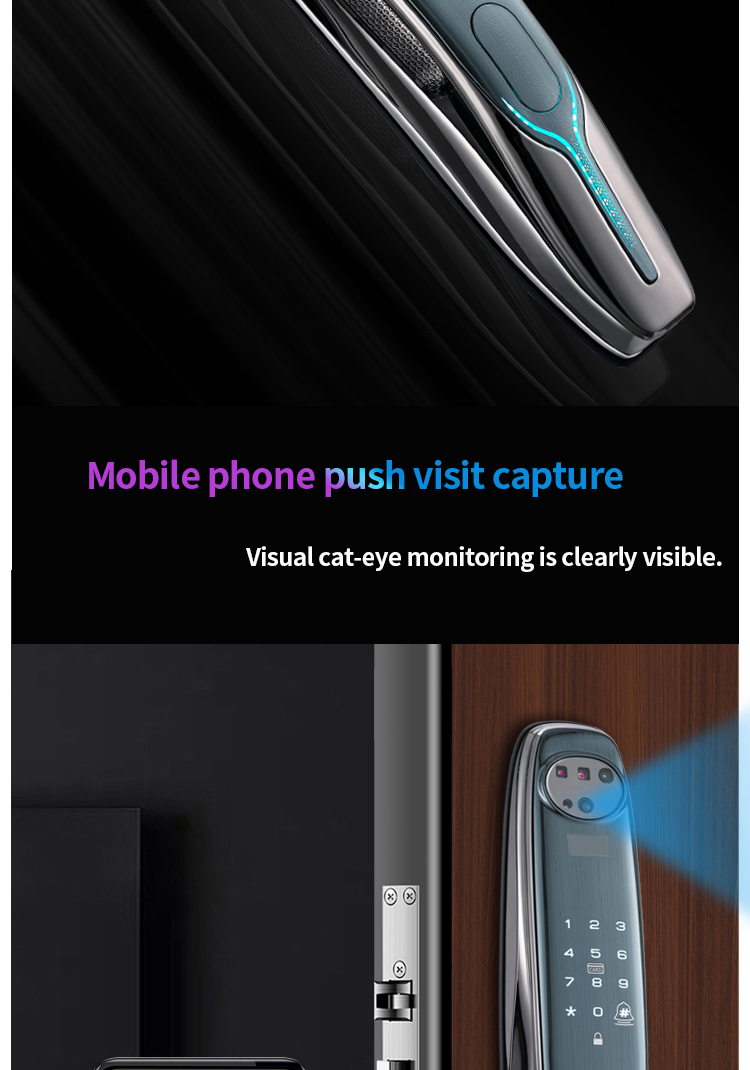 High-value face recognition intelligent door lock with multiple unlocking methods fingerprint applet password key digital lock