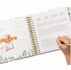 Tamamen her sayfa ciltli gizli çift bobin ciltleme dergisi bebek anı defteri özelleştirmek - Product Image 3